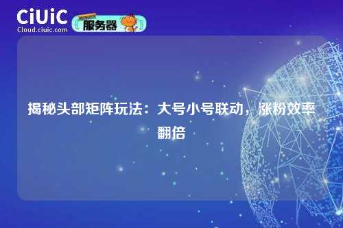 揭秘头部矩阵玩法：大号小号联动，涨粉效率翻倍